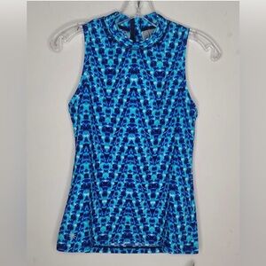Athleta Teal, Navy and White sleeveless rashguard